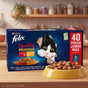 Felix Doubly Delicious Adult Wet Cat Food Countryside Selection In Jelly 40x85g